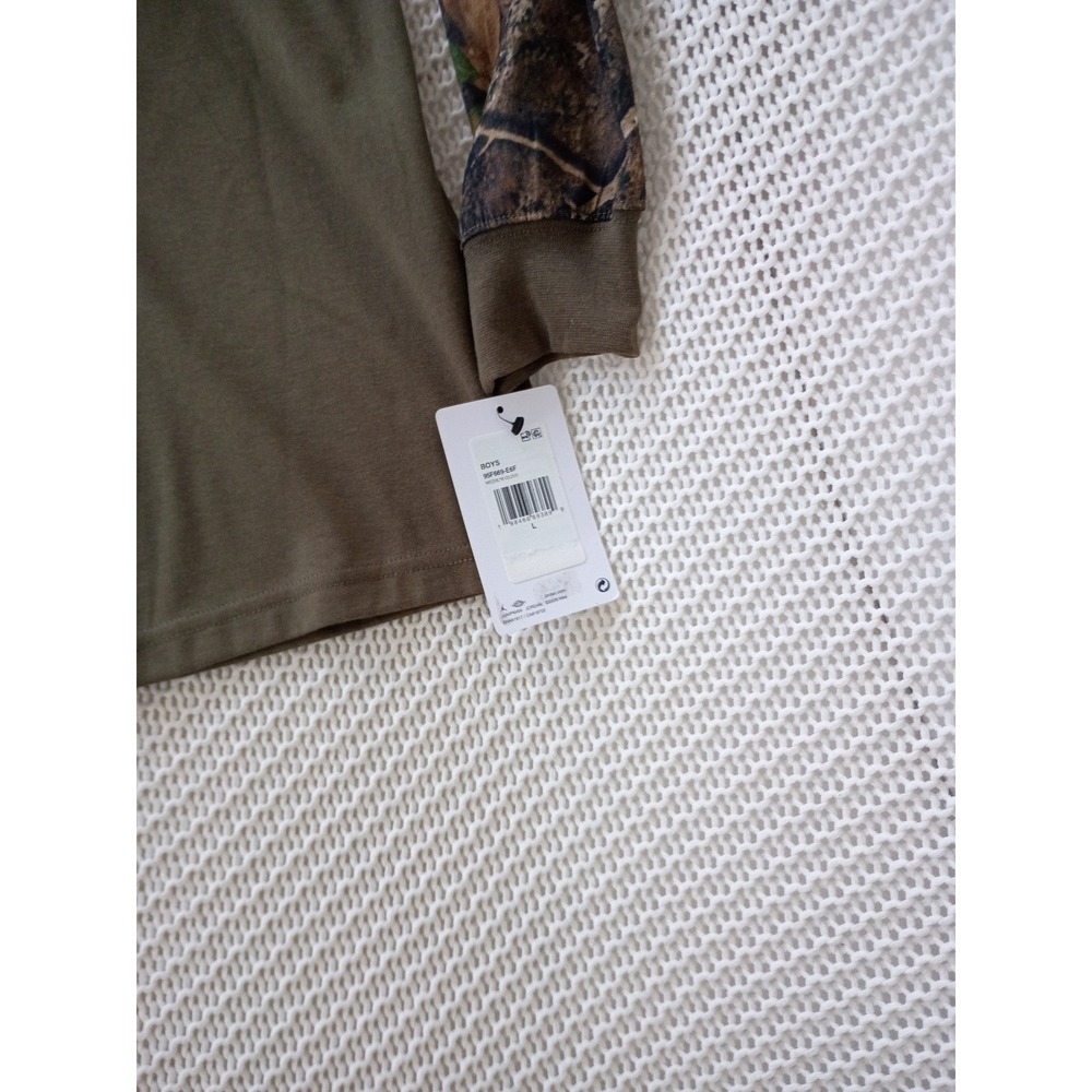NWT Jordan Jumpman Camo Layered Long Sleeve Tee Olive Green Fits Women S/M - Picture 6 of 9